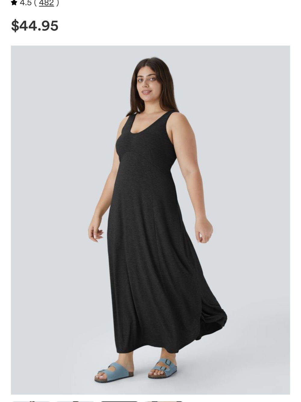 HALARA Black Maxi Tank Dress with Side Slit - Picture 3 of 3